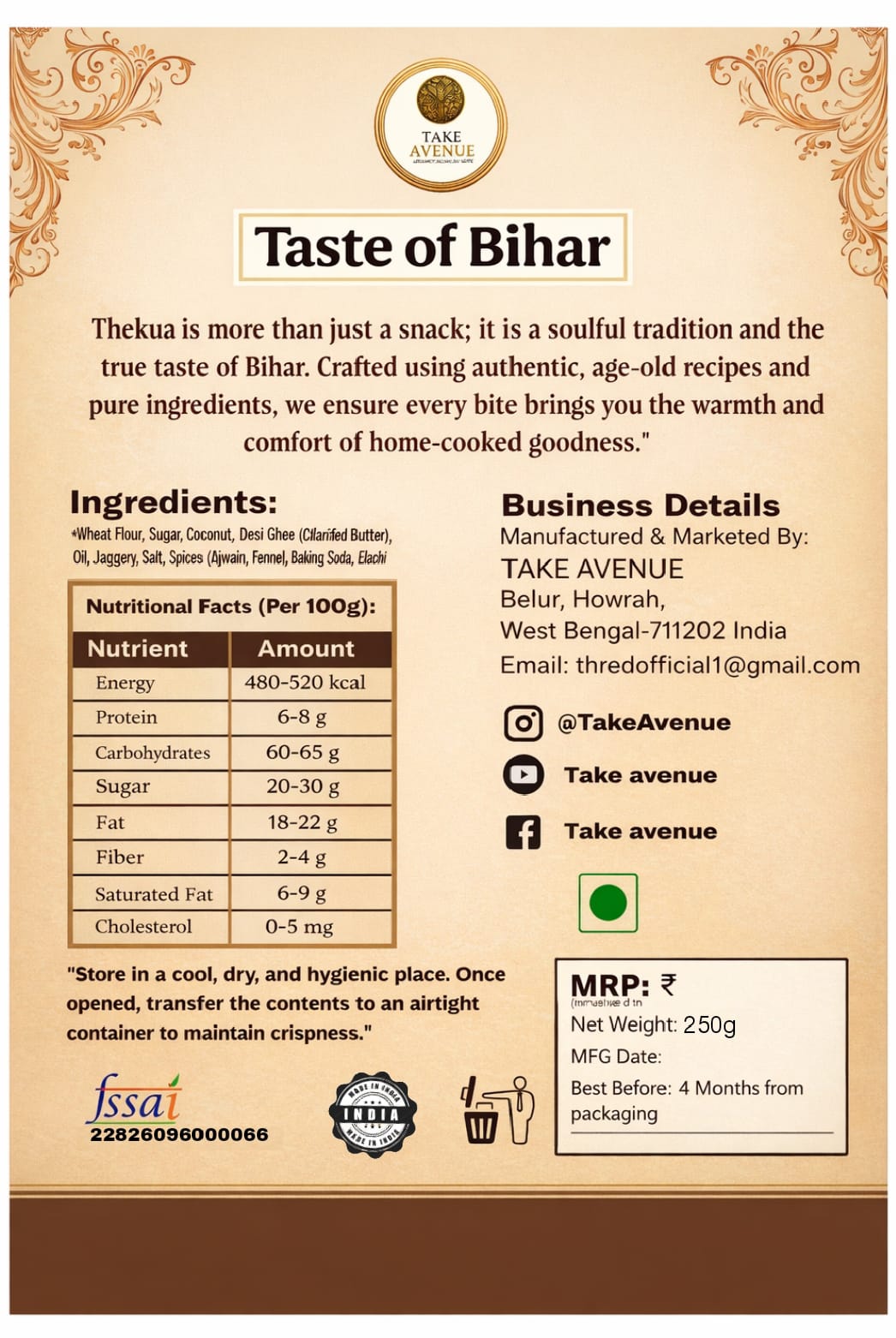 Take Avenue Thekua: The Heritage Trio Pack - Take Avenue